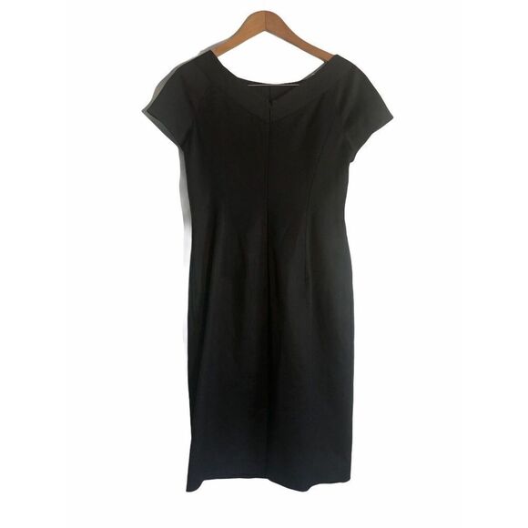 Magaschoni Collection Ponte Knit Sheath Dress‎ Womens Size 6 Short Sleeve Black - Picture 2 of 4